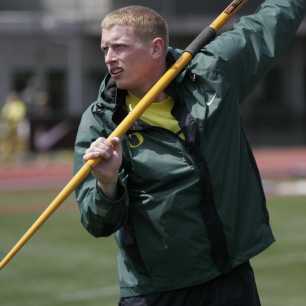 Cyrus Hostetler Warm up 2009 USA Championships javelin