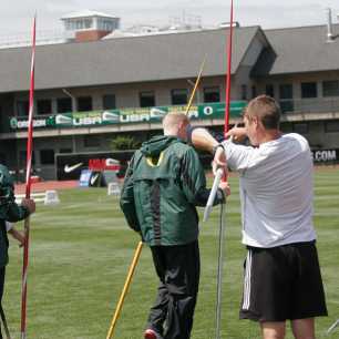 Cyrus Hostetler Warm up 2009 USA Championships javelin